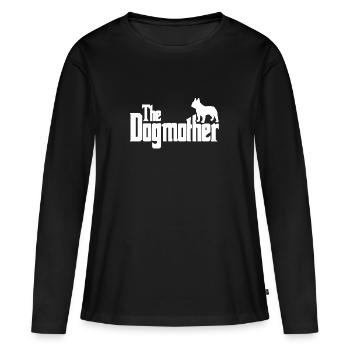 The Dogmother : Bulldog français / F. Bulldog - T-shirt manches longues Premium bio Femme - noir - Devant - Julia (174cm)