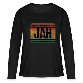 Jah Reggae - T-shirt manches longues Premium bio Femme - noir - Devant - Julia (174cm)