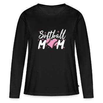 Softball - T-shirt manches longues Premium bio Femme - noir - Devant - Julia (174cm)
