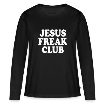 Jesus freak club - T-shirt manches longues Premium bio Femme - noir - Devant - Julia (174cm)