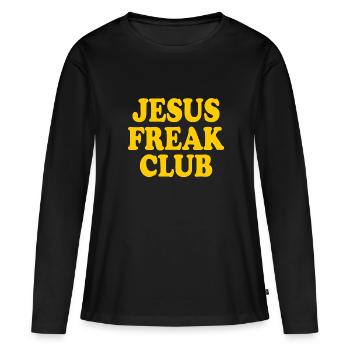 Jesus freak club - T-shirt manches longues Premium bio Femme - noir - Devant - Julia (174cm)