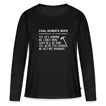 Mineurs de mines - T-shirt manches longues Premium bio Femme - noir - Devant - Julia (174cm)