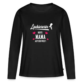 Lackiererin Beste Mama Muttertag Geburtstag Danke - Frauen Premium Bio Langarmshirt - Schwarz - Vorne - Julia (174cm)