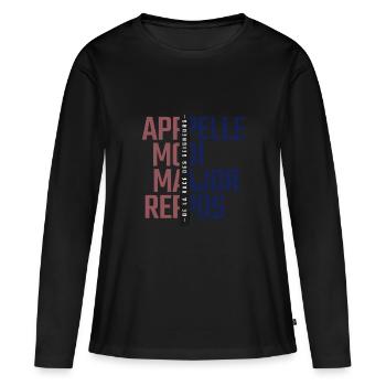 APPELLE MAJOR , REPOS - T-shirt manches longues Premium bio Femme - noir - Devant - Julia (174cm)