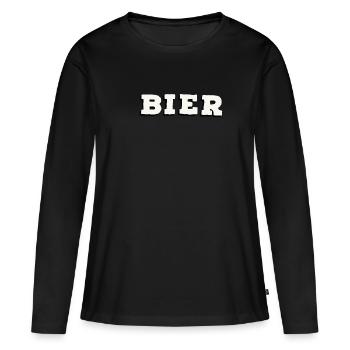 Bière bière - T-shirt manches longues Premium bio Femme - noir - Devant - Julia (174cm)