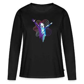 Trance DJ Man Design für Trance-Musik-Fans - Frauen Premium Bio Langarmshirt - Schwarz - Vorne - Julia (174cm)