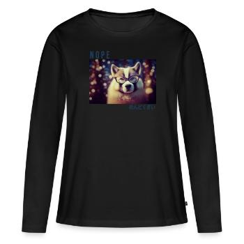 Le pays des merveilles hivernales d’un chiot - T-shirt manches longues Premium bio Femme - noir - Devant - Julia (174cm)