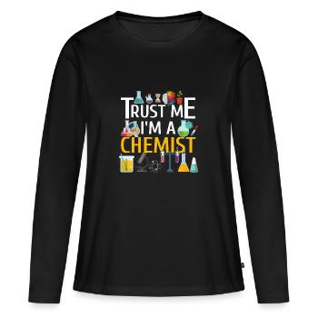 Chimiste chimiste - T-shirt manches longues Premium bio Femme - noir - Devant - Julia (174cm)