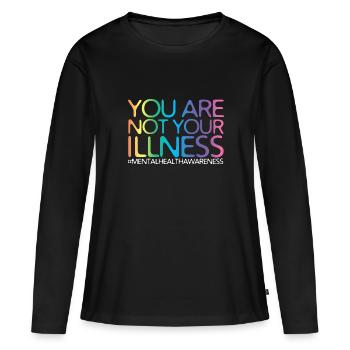 Santé mentale Mentale Gesundheit - T-shirt manches longues Premium bio Femme - noir - Devant - Julia (174cm)