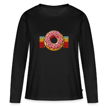 Süßer Donut - Das perfekte Geschenk - Frauen Premium Bio Langarmshirt - Schwarz - Vorne - Julia (174cm)
