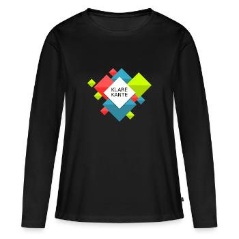 Bord clair - T-shirt manches longues Premium bio Femme - noir - Devant - Julia (174cm)
