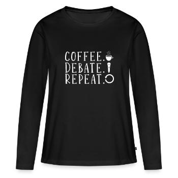 Débat Débat argumentation - T-shirt manches longues Premium bio Femme - noir - Devant - Julia (174cm)