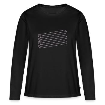 Géométrie Optique Illusion Illusion Board Box - T-shirt manches longues Premium bio Femme - noir - Devant - Julia (174cm)