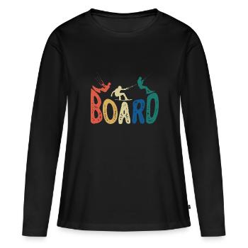 Wakeboarder Wakeboard Wakesurf Wakeboard - T-shirt manches longues Premium bio Femme - noir - Devant - Julia (174cm)