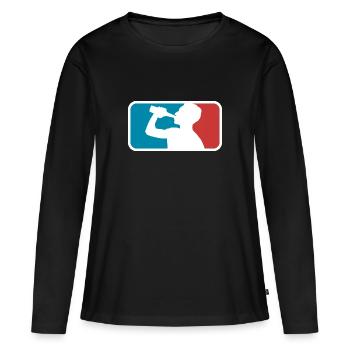 Bière - Fête des Pères - Soirée des hommes - Alkoholism :O - T-shirt manches longues Premium bio Femme - noir - Devant - Julia (174cm)
