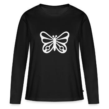 Papillon protection de la nature insecte protection de l’environnement - T-shirt manches longues Premium bio Femme - noir - Devant - Julia (174cm)
