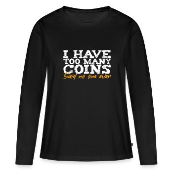 Les collectionneurs de pièces collectent des pièces - T-shirt manches longues Premium bio Femme - noir - Devant - Julia (174cm)