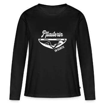Pflasterin Rente Ruhestand Steinsetzerin Rentnerin - Frauen Premium Bio Langarmshirt - Schwarz - Vorne - Julia (174cm)