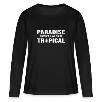 Neige Merveille d’hiver Heure d’hiver Vacances d’hiver - T-shirt manches longues Premium bio Femme - noir - Devant - Julia (174cm)