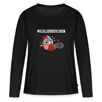 Ich liebe Kuchen Torten Backen Zubehör Konditorin - Frauen Premium Bio Langarmshirt - Schwarz - Vorne - Julia (174cm)
