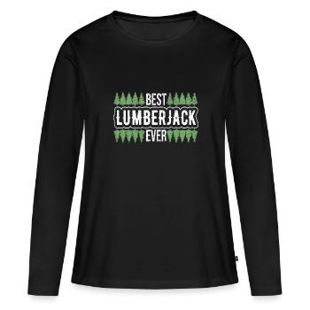 Bûcheron Bûcheron Tronçonneuse - T-shirt manches longues Premium bio Femme - noir - Devant - Julia (174cm)