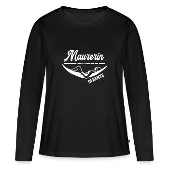 Maurerin in Rente Rentnerin Ruhestand Meisterin - Frauen Premium Bio Langarmshirt - Schwarz - Vorne - Julia (174cm)