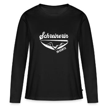 Schreinerin in Rente Ruhestand Schreinerei Arbeit - Frauen Premium Bio Langarmshirt - Schwarz - Vorne - Julia (174cm)
