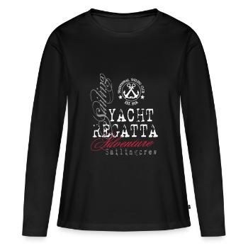 Maritime - Yacht Regatta - Frauen Premium Bio Langarmshirt - Schwarz - Vorne - Julia (174cm)