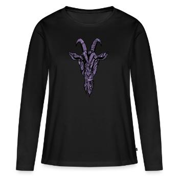 Goat - Women's Premium Organic Long Sleeve Shirt - black - Front - Julia (174cm)