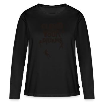 Échelle tes rêves - T-shirt manches longues Premium bio Femme - noir - Devant - Julia (174cm)