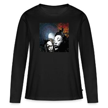 Fantômes - T-shirt manches longues Premium bio Femme - noir - Devant - Julia (174cm)