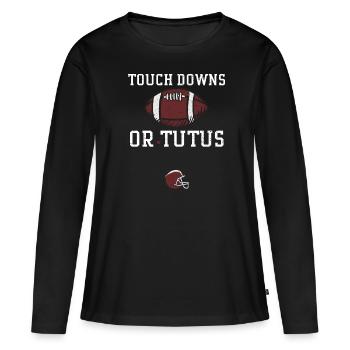 Touchdowns ou Tutus - Football - T-shirt manches longues Premium bio Femme - noir - Devant - Julia (174cm)