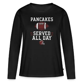 Crêpes servies toute la journée - Football - T-shirt manches longues Premium bio Femme - noir - Devant - Julia (174cm)