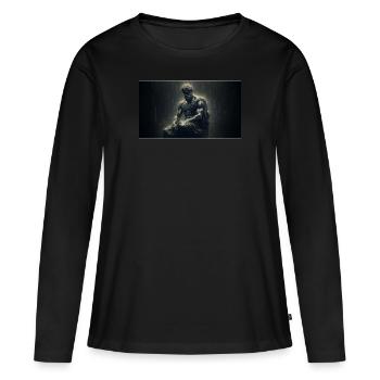 Philosopher in the Rain - Women's Premium Organic Long Sleeve Shirt - black - Front - Julia (174cm)
