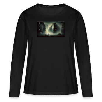 Misty City - Women's Premium Organic Long Sleeve Shirt - black - Front - Julia (174cm)