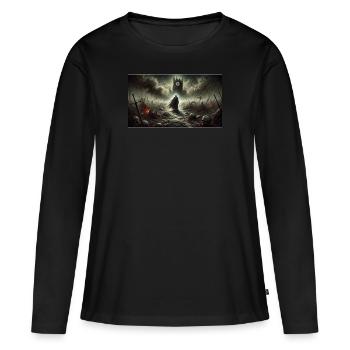 Un chevalier en ruines - T-shirt manches longues Premium bio Femme - noir - Devant - Julia (174cm)