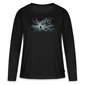 Randonnée sur glace - T-shirt manches longues Premium bio Femme - noir - Devant - Julia (174cm)