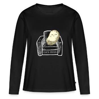 Canapé de patate Potato-Faulenzer-Cadeau - T-shirt manches longues Premium bio Femme - noir - Devant - Julia (174cm)