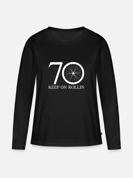 zum 70. Geburtstag für Radfahrer - Frauen Premium Bio Langarmshirt - Schwarz