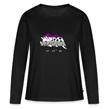 Tricératops asexuels Ace Pride - T-shirt manches longues Premium bio Femme - noir - Devant - Julia (174cm)