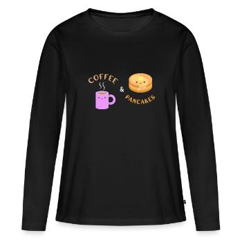 Pfannkuchen - Frauen Premium Bio Langarmshirt - Schwarz - Vorne - Julia (174cm)