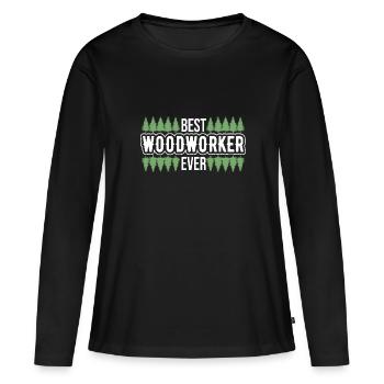 Bûcheron Bûcheron Tronçonneuse - T-shirt manches longues Premium bio Femme - noir - Devant - Julia (174cm)