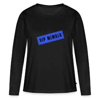 Membre Vip - T-shirt manches longues Premium bio Femme - noir - Devant - Julia (174cm)