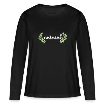 Naturellement bio - T-shirt manches longues Premium bio Femme - noir - Devant - Julia (174cm)