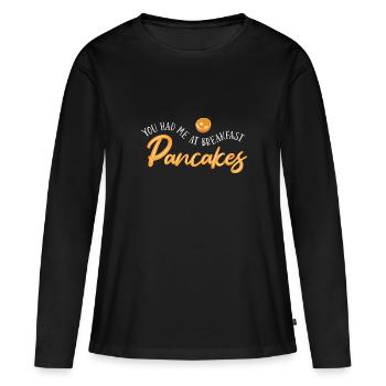 Pfannkuchen - Frauen Premium Bio Langarmshirt - Schwarz - Vorne - Julia (174cm)