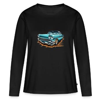 Lowrider chic - T-shirt manches longues Premium bio Femme - noir - Devant - Julia (174cm)