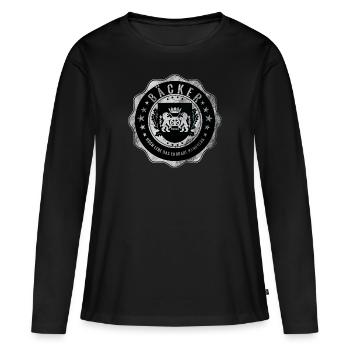 Boulanger, boulangerie, artisanat, armoiries de la guilde - T-shirt manches longues Premium bio Femme - noir - Devant - Julia (174cm)