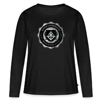 Plâtrier, plâtrier, artisanat, armoiries de la guilde - T-shirt manches longues Premium bio Femme - noir - Devant - Julia (174cm)