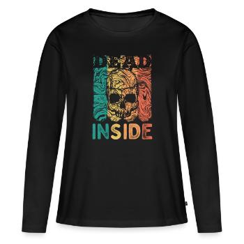 Vintage Dead Inside - Frauen Premium Bio Langarmshirt - Schwarz - Vorne - Julia (174cm)
