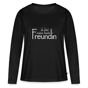 du bist meine beste Freundin - Frauen Premium Bio Langarmshirt - Schwarz - Vorne - Julia (174cm)